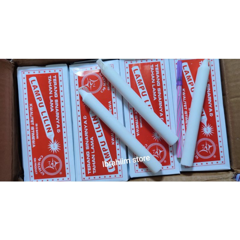 (Isi 8 Pcs) LILIN LAMPU / LILIN BESAR / LAMPU LILIN BESAR
