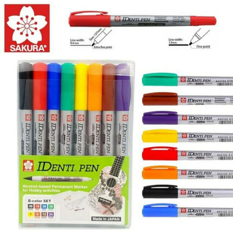 

Spidol Sakura Identi Pen Dual Point Permanent Marker Set 8