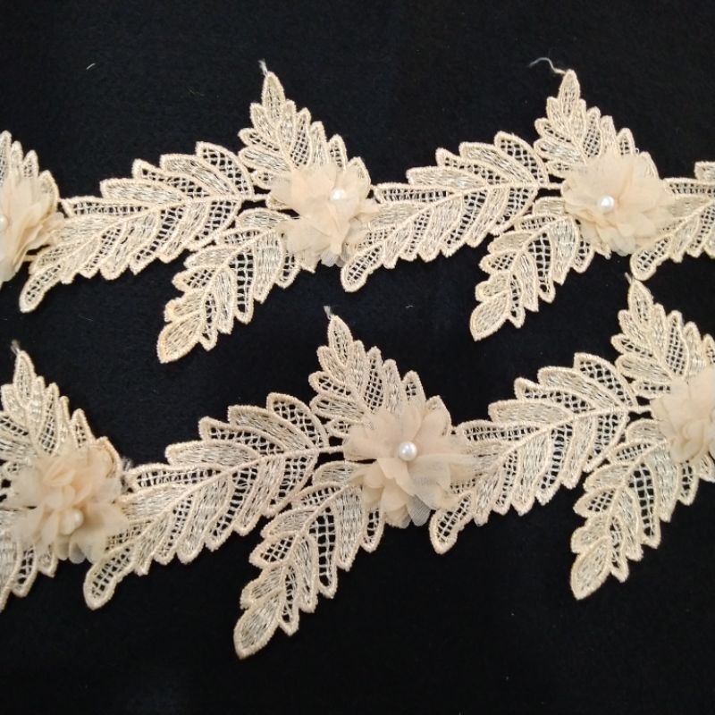 Renda bunga 3D | Renda bunga syantik | bunga cantik meteran