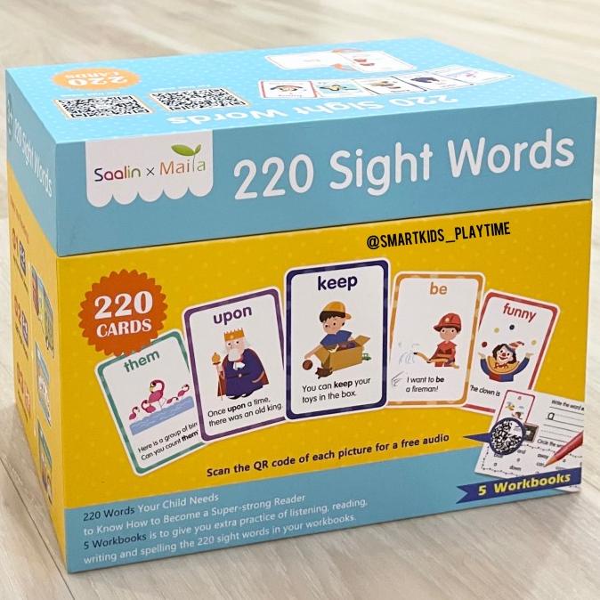 Saalin 220 Sight Words Flash Cards Mainan Edukasi Anak