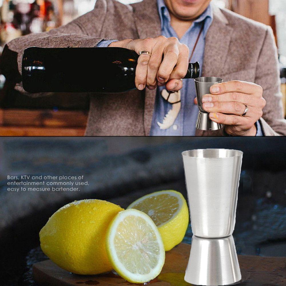 Top 25/50ml Gelas Ukur Dual Shot Stainless Steel Kitchen Gadgets Cocktail Mug