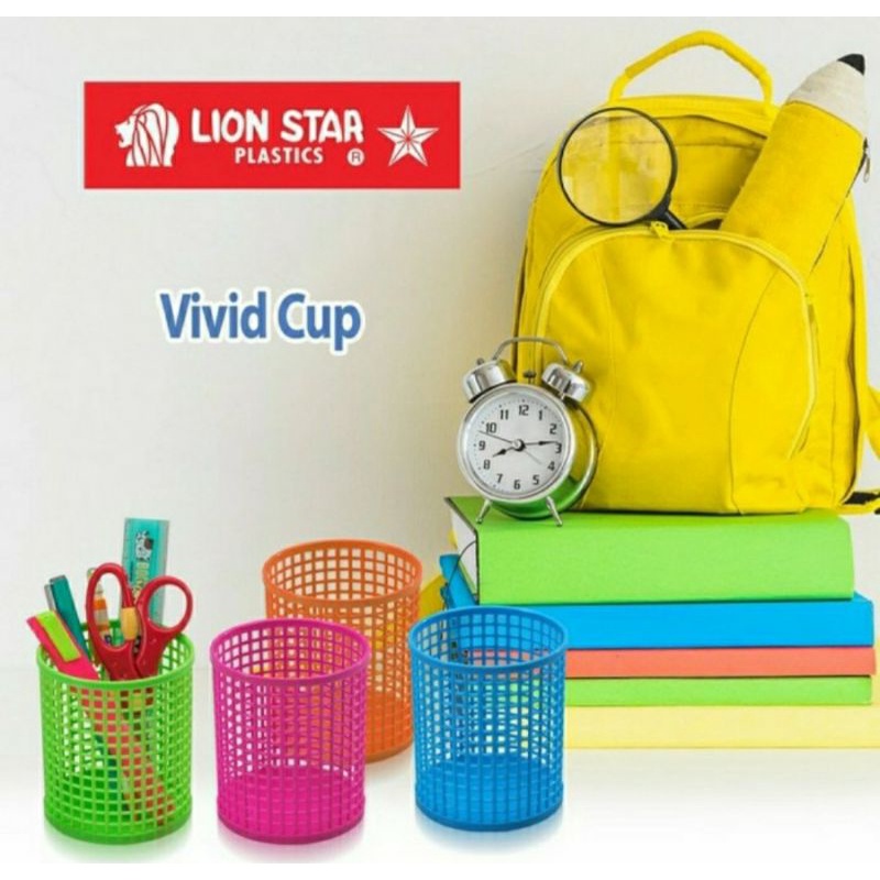 

TEMPAT PENSIL PLASTIK/TEMPAT PULPEN BULAT VIVID CUP LION STAR T-19