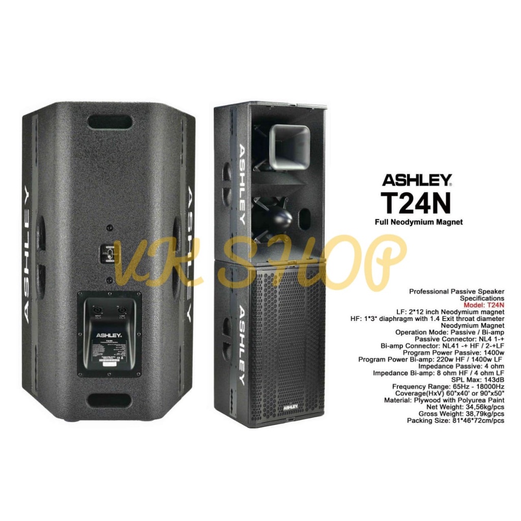 SPEAKER PASIF ASHLEY T24N ASHLEY T-24N 2X12 NEODYMIUM MAGNET T 24 N