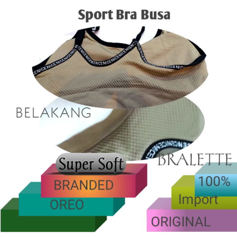 MINISET BUSA/SPORT BRA BUSA/BRALETTE/BRA PUSH UP BRENDED OREO EMPUK