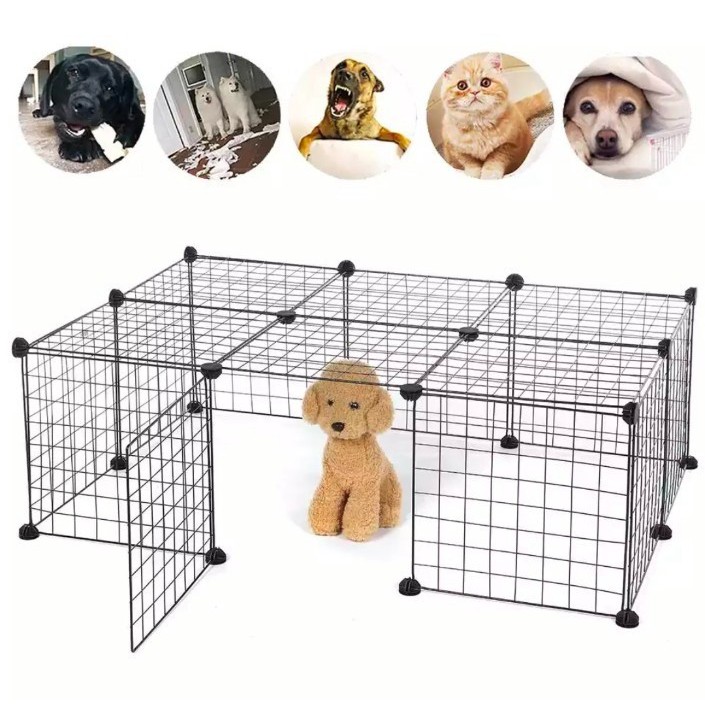 Kandang Hewan Peliharaan / Kandang Anjing / Kandang Kucing / Kandang Hamster Burung Pagar Besi DIY-3