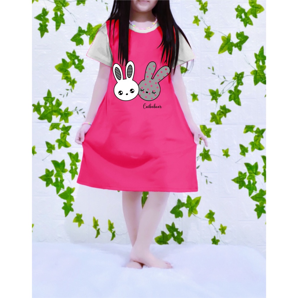 DRES ANAK PEREMPUAN BUNNY 3-12 TAHUN