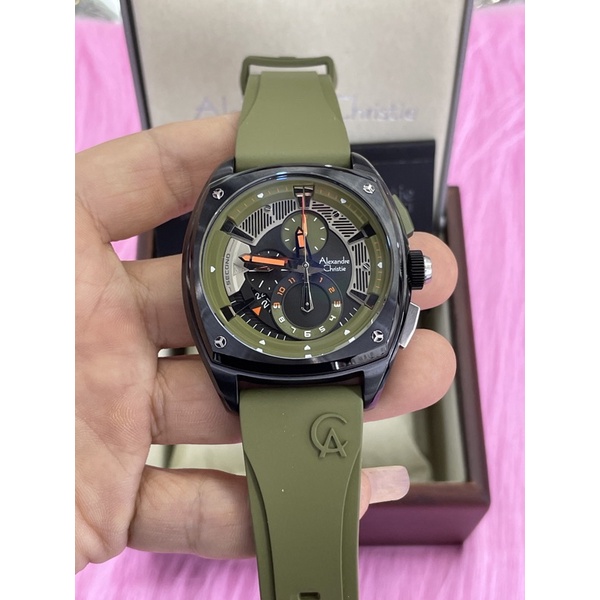 alexandre christie 6591mc pria black karet hijau
