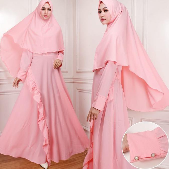 YUK BELI SYARI NATHALIA SALEM SW GAMIS WANITA PEACH DIAMOND SALEM KEKINIAN