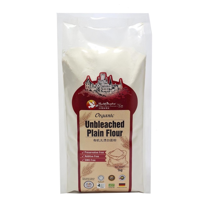 

Health Paradise Organic Unbleached Plain Flour 1kg