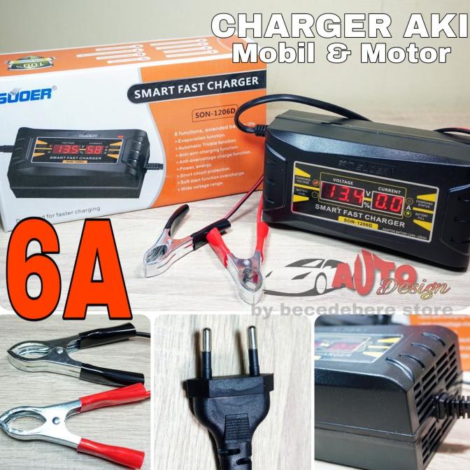 Charger Aki/Accu Mobil dan Motor 12V