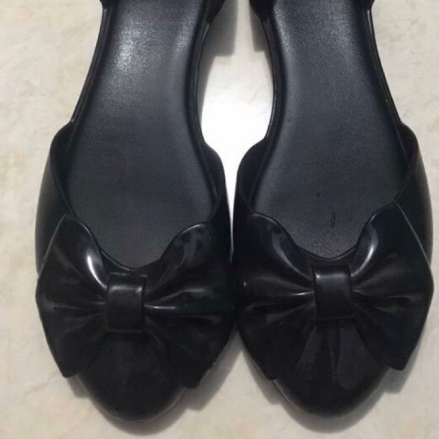 Melissa Black Flat Shoes Bow