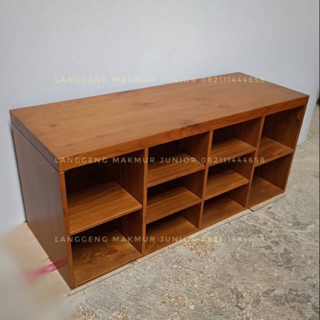 Shoe Rack Bench Bangku Rak Sepatu Minimalis Jati Jepara Shopee Indonesia