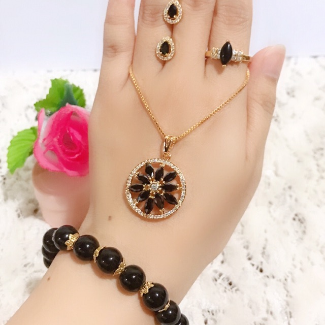 set giok asli gelang giok karet lapis emas 88
