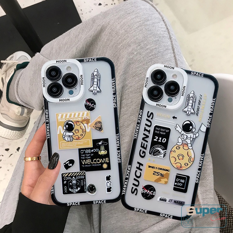 Casing Soft Case Realme 6i 8i C31 C25 C55 C33 C21Y C30 C25Y 8 9i 5 5s 5i 8pro 9 10 Pro Plus C25s C12 C35 C11 C3 C15 C20 C20A C21 Trendy Merek NASA Astronot Space Bening TPU Cover