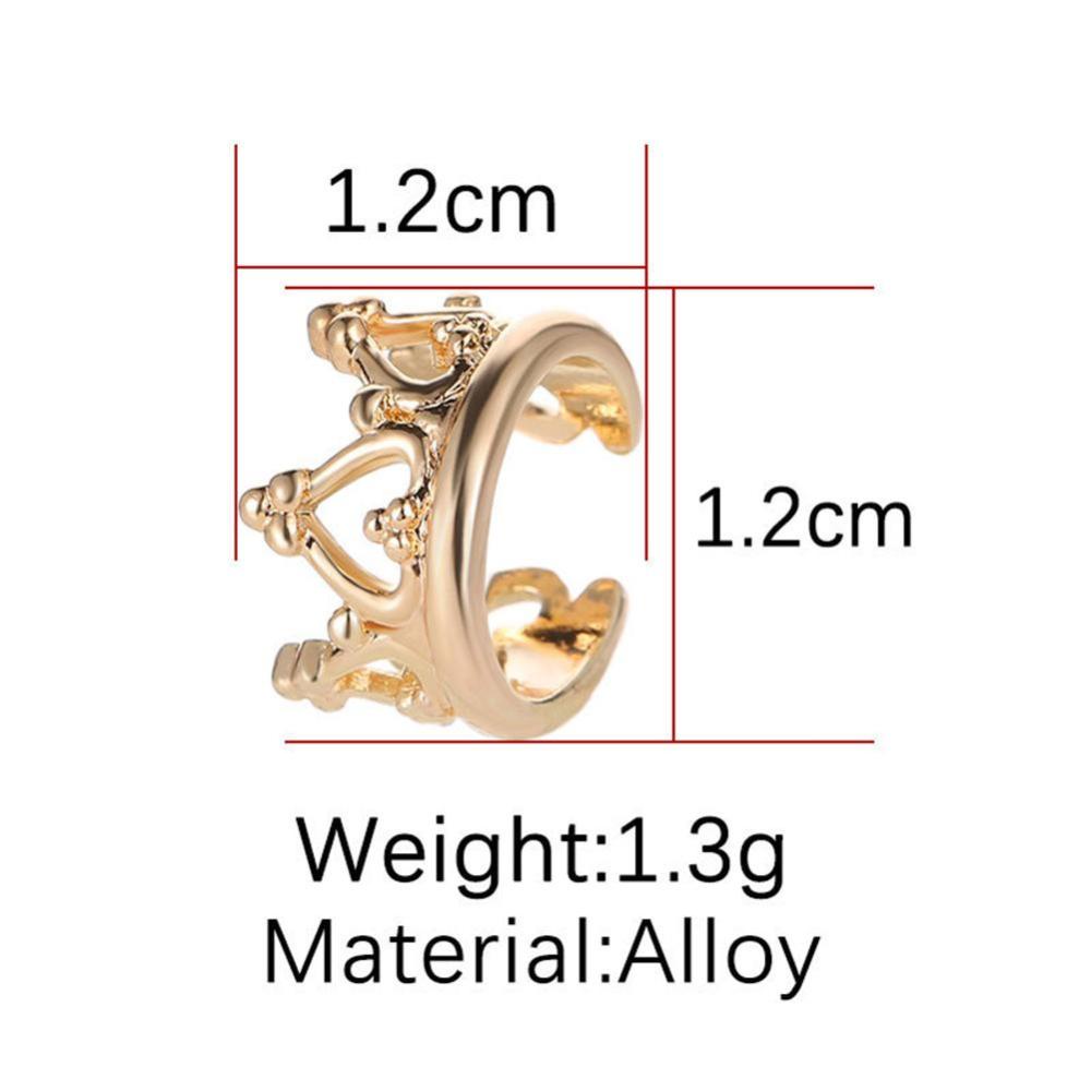 Timekey Anting Klip Tanpa Tindik Desain Geometri Mahkota Hollow Vintage Untuk Wanita A8K8