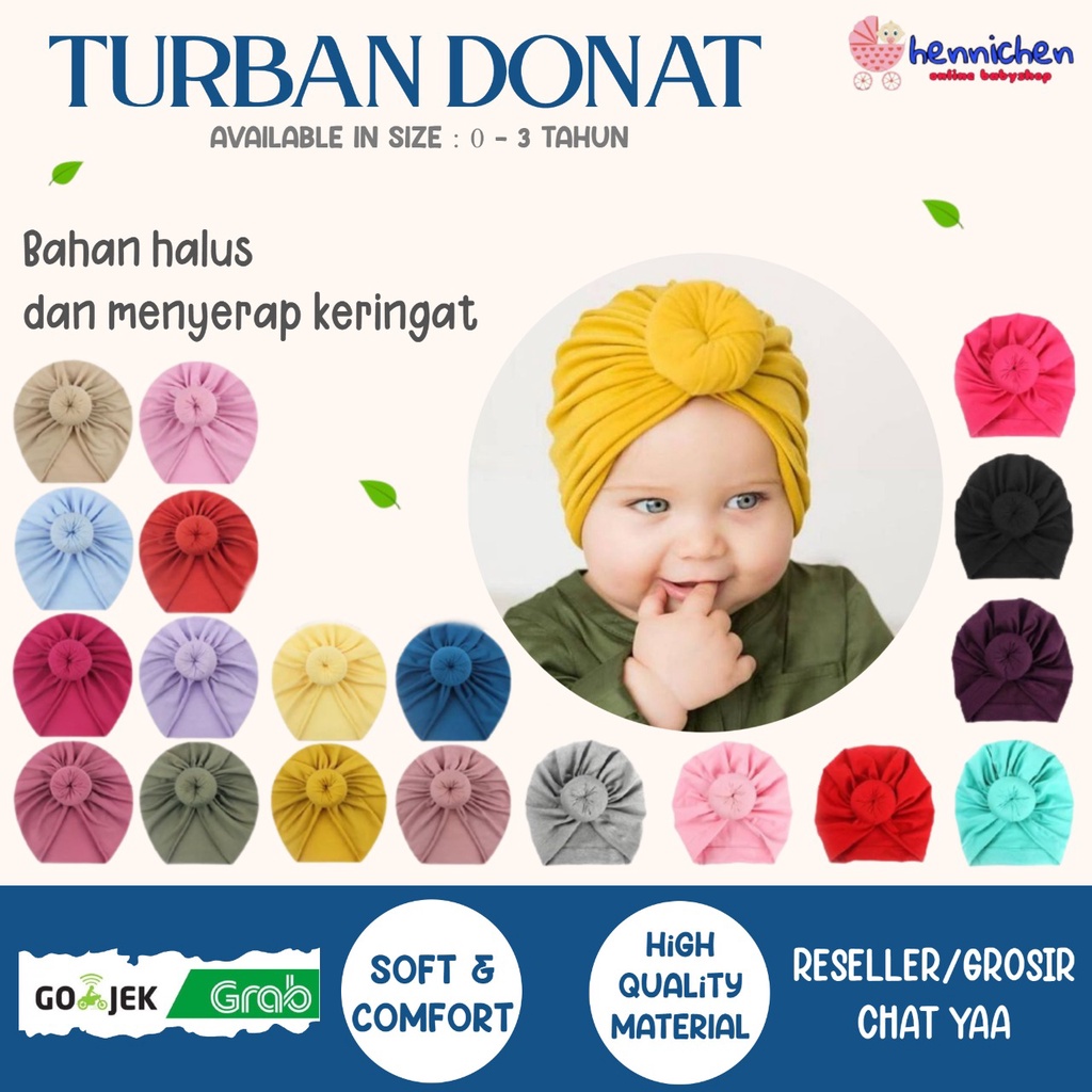 Turban donut Bayi / Bando Bayi / Bandana Bayi / Headband Bayi Rajut IMPOR