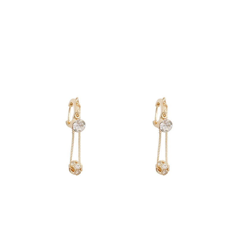 Anting Tusuk Gantung Panjang silver 925 Bentuk Hati Hias Zircon Untuk Wanita