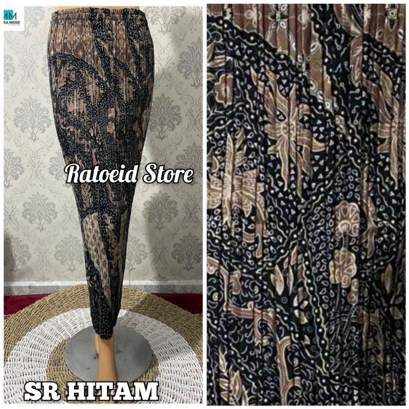 [200 Motif - Part 01] Rok Plisket Batik Panjang / Rok Batik / Rok Kebaya / Rok Wisuda / Bawahan Kebaya / Bawahan Batik / Rok Kondangan / Rok Pengantin / Rok Akad / Rok Lamaran / Rok Span / Rok Prisket Batik Jumbo Batik Production Original By Ratoeid Store-NO.14 SR hitam