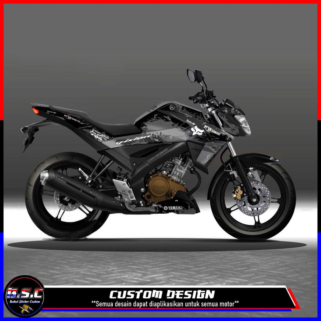 Sticker Decal FULL BODY Vixion R New Vixion Motif Fox Splash Black