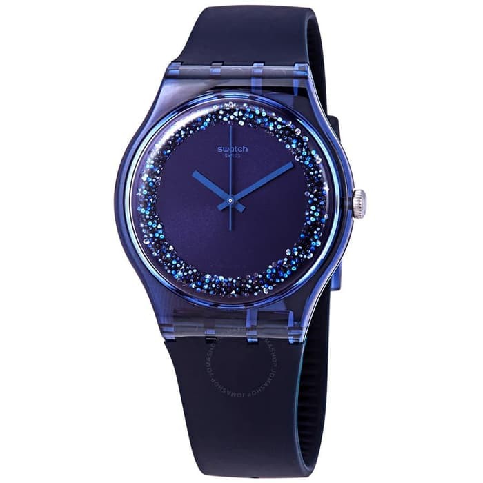 Swatch Analog Jam Tangan Karet Unisex SUON134 BLUSPARKLES Original