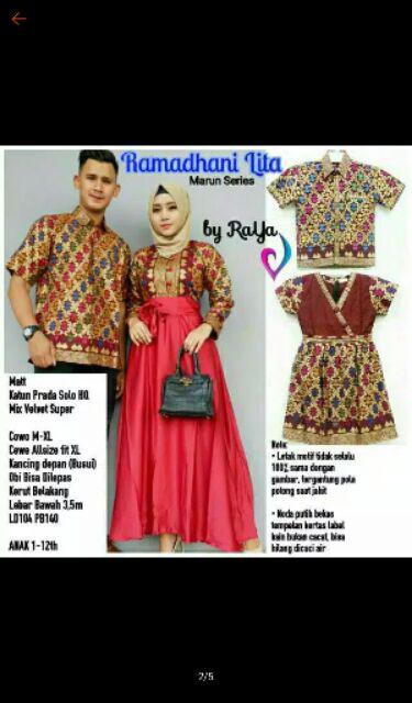 Gamis Syari Atasan Couple Sarimbit Batik Ramadhani Lita Prada