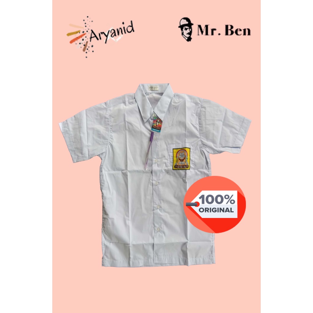 SERAGAM SEKOLAH MR BEN KEMEJA SMP PUTIH PENDEK KATUN / CYC