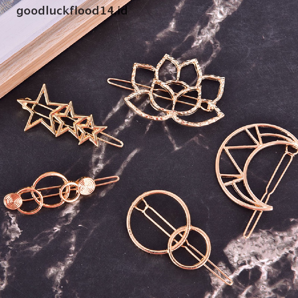 [OOID] Chic Geometric Hollow Metal Hairpins Girls Hair Accessories Styling Tools ID