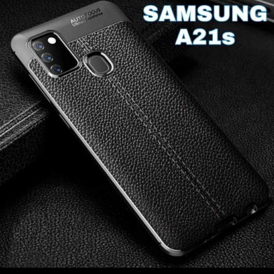TPU Case Autofocus Leather Samsung Galaxy A21s - Hitam