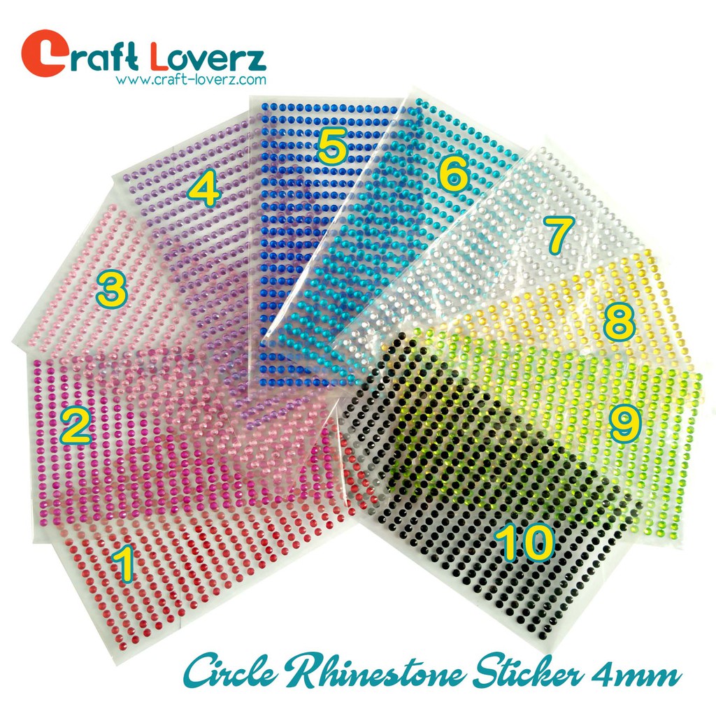 CIRCLE RHINESTONE STICKER 4mm Bahan Stiker Gemstone Henna CIRCLE RHINESTONE STICKER 4mm Bahan Stiker Gemstone Henna