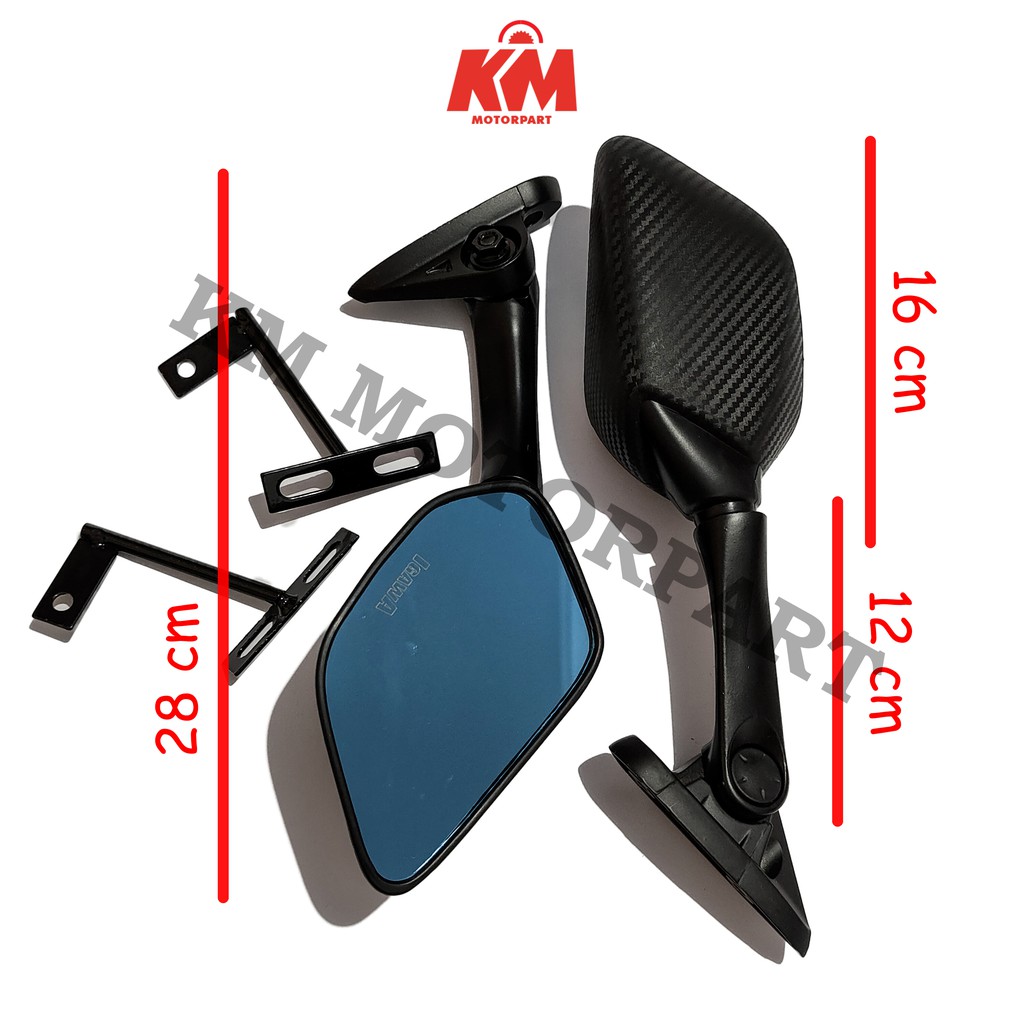 Spion Fairing Universal Karbon Variasi Yamaha R15 R25 Tangkai Pendek Bisa Untuk Motor Fairing