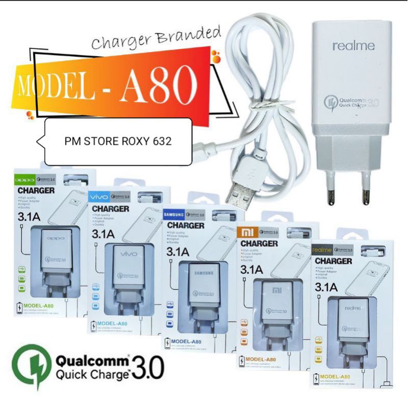 Charger 3A / charger 3A Fast charger  3.1A Brand  -A80
