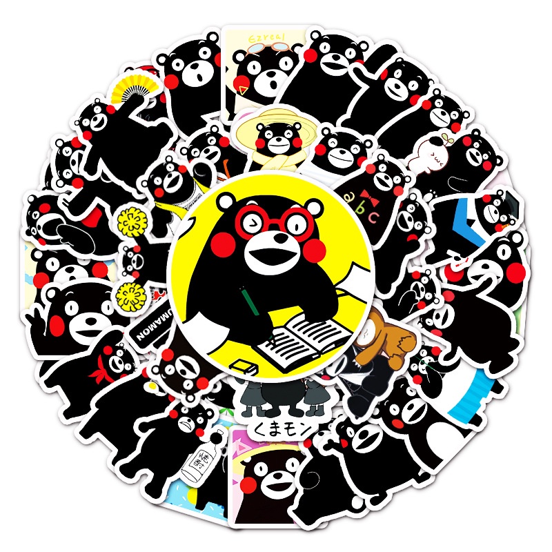 Zhang Shou akun kartun ekspresi paket Kumamoto Beruang stiker bagasi kulkas Magnet Mobil Piala dekor