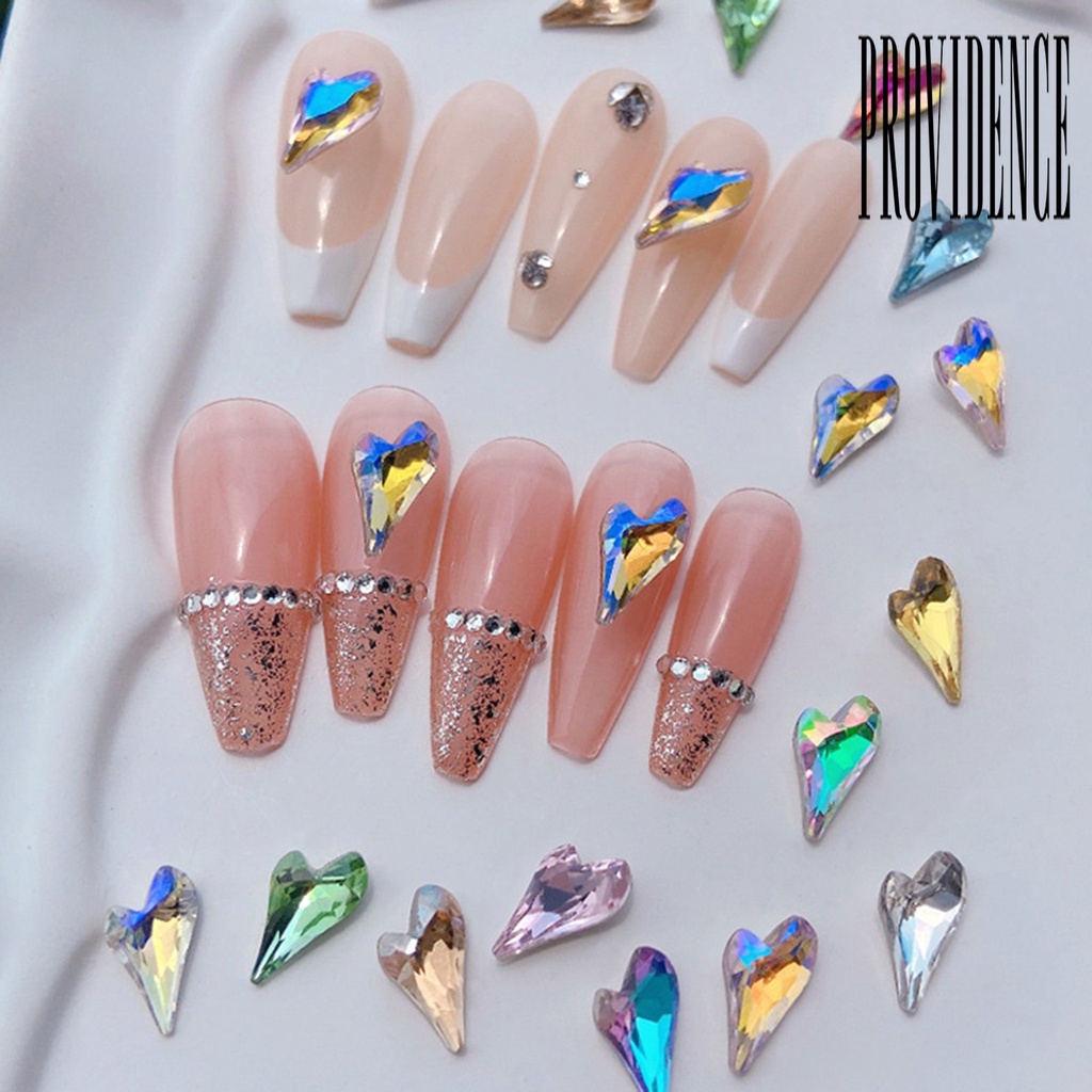 Providence 10Pcs / Set Ornamen Kristal Imitasi 3D Bentuk Asimetris Untuk Dekorasi Nail Art Charms