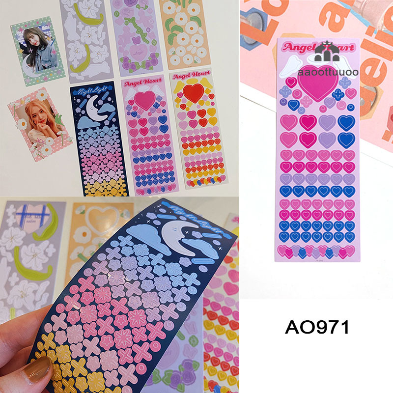 【TERSEDIA &amp; COD】1 Lembar Stiker Pita Motif Bintang Gaya Korea Untuk Dekorasi Diary Diy