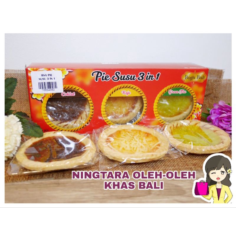 

PIE SUSU 3 IN 1 BOGA KHAS BALI RASA COKLAT, KEJU, GREEN TEA