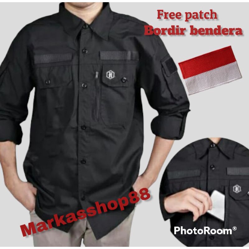 FREE PATCH BORDIR BENDERA / HEXAGON / KEMEJA TACTICAL