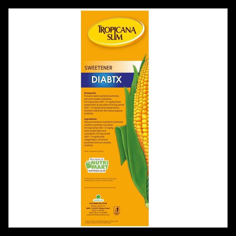 

Tropicana Slim Sweetener Diabtx (100 Sachet) Terlengkap