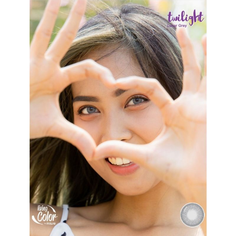 Softlens LIVING COLOR TWILIGHT 14.2 MM LUNAR GREY MINUS -0.50 S.D -6.00 by IRISLAB