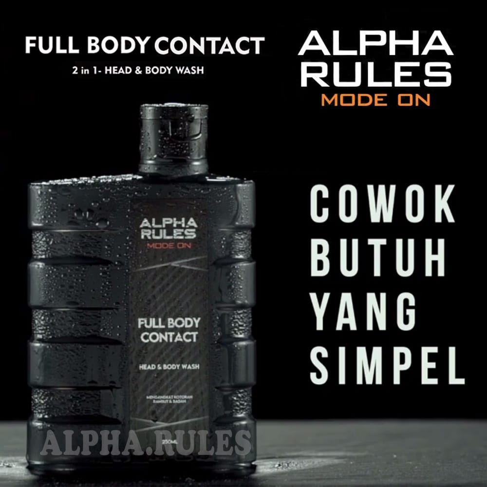 Alpha Rules Full Body Contact Sabun Mandi Shampo 2 in 1 Head &amp; Body Wash Alpharules Original