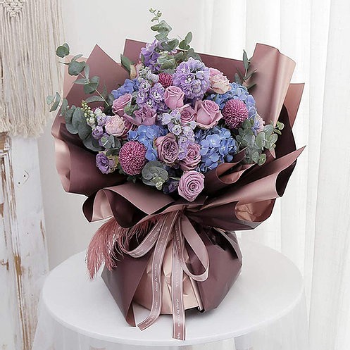 

[20 Lembar] Korean Rose Gold Double Sided Flower Wrapping Paper