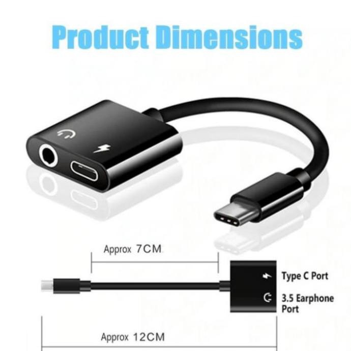PROMO Converter Sambungan jack audio Tipe C 2in1 Headset 3.5mm best Quality I Kabel OTG