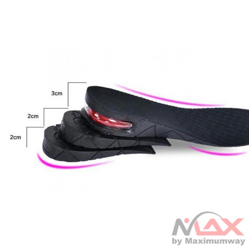 Sol dalam Sepatu PENINGGI BADAN Alat tambah tinggi badan bertambah instant tetap nyaman dengan Sistem Aliran Udara Invisible Height Increase Insole Cushion Height Lift Adjustable Cut Shoe Heel Insert Taller Support Absorbant Foot Pad