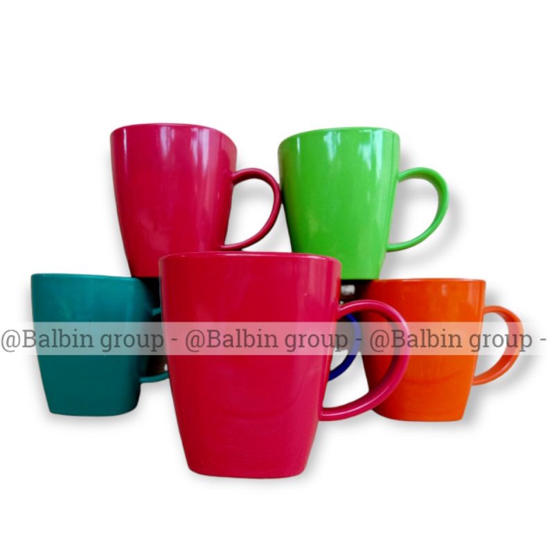 cangkir dinner-ware NO.133 / gelas mika semi melamin / cangkir warna  / mug gelas cangkir 240.ml / cangkir kopi / cangkir teh / cangkir &amp; gelas kuliner / gelas cangkir warna random