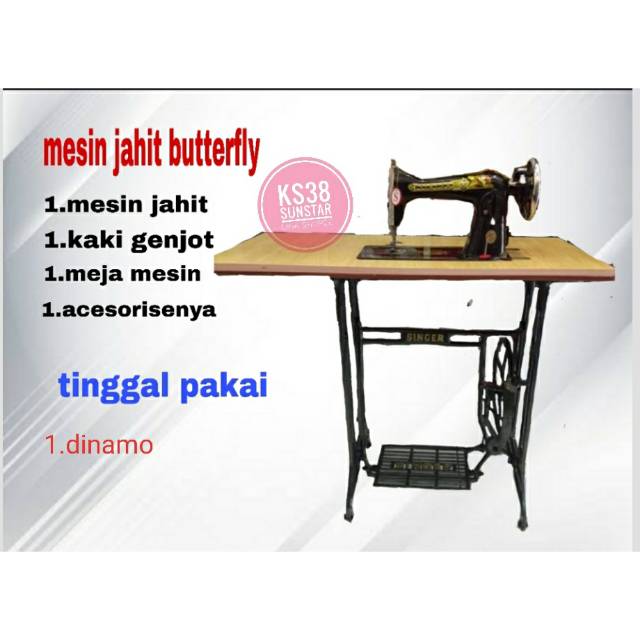 Mesin jahit butterfly dgn kaki genjot