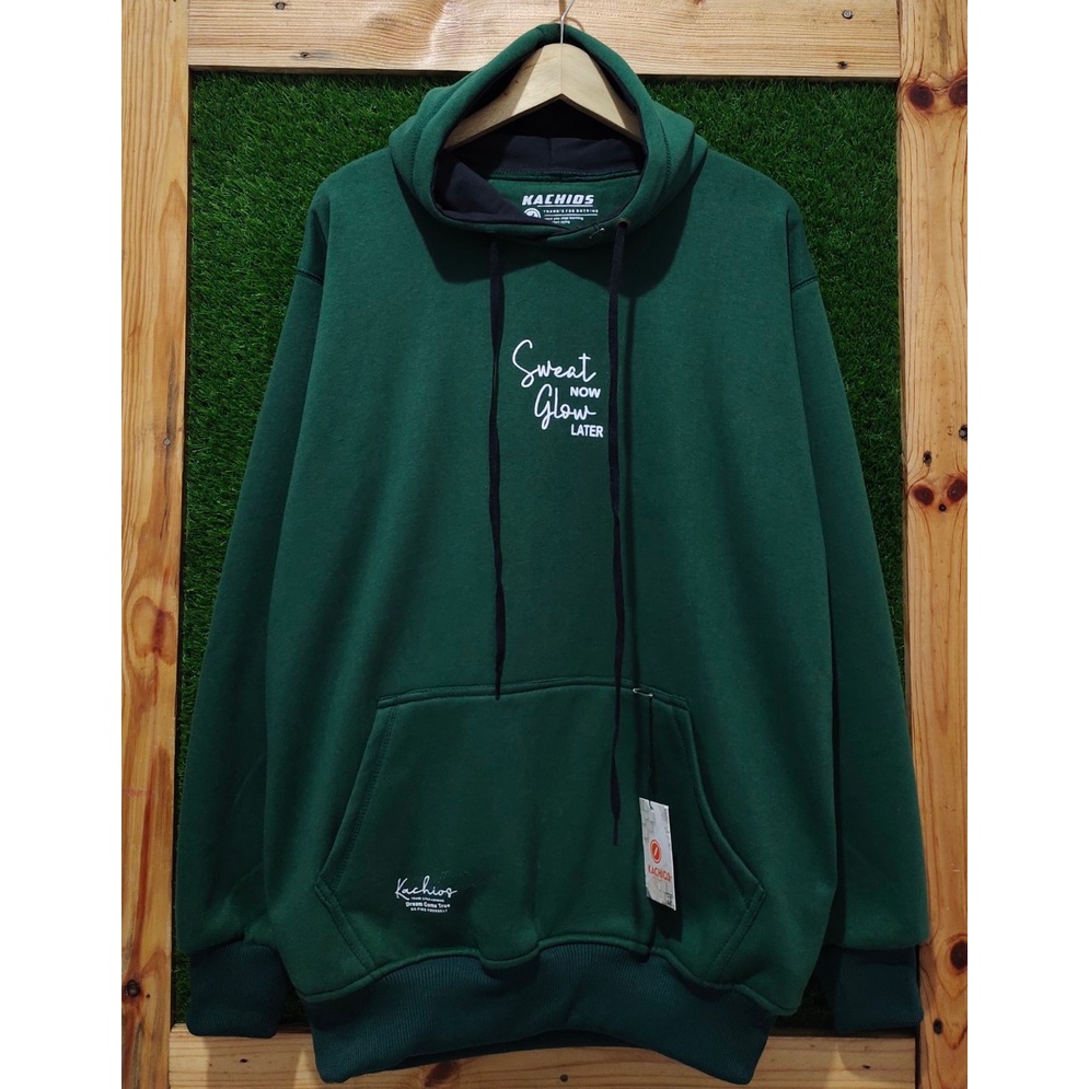 hoodie distro pria original bahan flece sweater oversize pria xxl ziper hoodie hijau botol SLSL.STORE