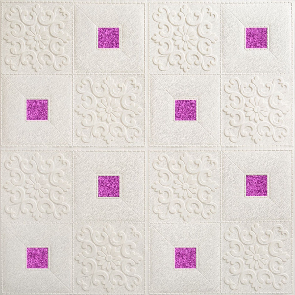 [COD] Wallpaper Dinding Foam 3D /Walpaper Stiker Dekorasi Dinding Kamar Murah Wallfoam High Quality 70X70CM-GLITER UNGU 70*70CM