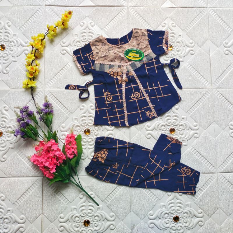 setelan renda brokat anak terbaru motif ANGGUR