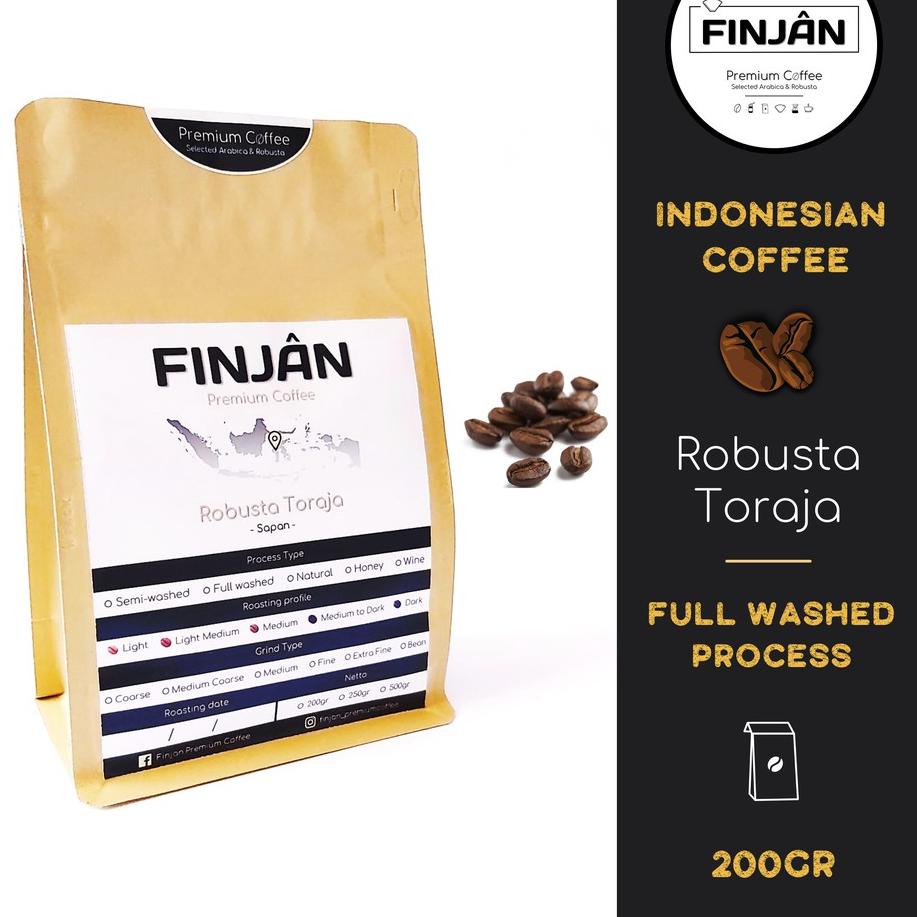 

TERBARU ⁂ Kopi Robusta Toraja | Full Washed Process 200g-500g | Finjan Premiun Coffee#