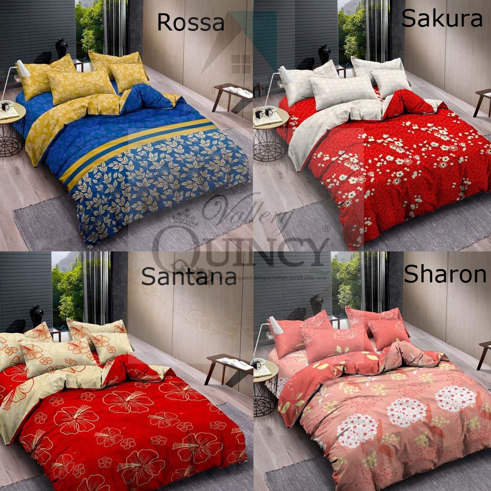 Bedcover Set Sprei Vallery Quincy Premium Luxurious (Rossa,Sakura,Santana,Sharon)