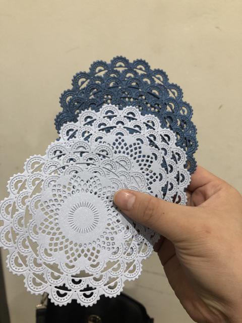 Layered Lace Doily Paper - Bahan Scrapbook Scrapframe Mahar - Kertas Doilies Roti Warna